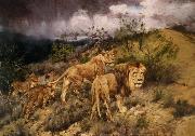 Gyorgy Vastagh A Family of Lions Germany oil painting artist